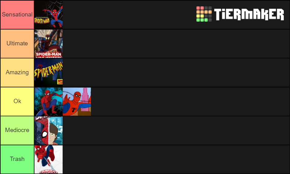 Spider-Man Cartoon Tier Tier List (Community Rankings) - TierMaker