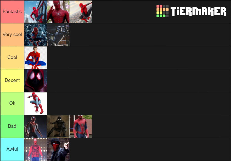 Spiderman Suits Enjoy Tier List Community Rankings TierMaker