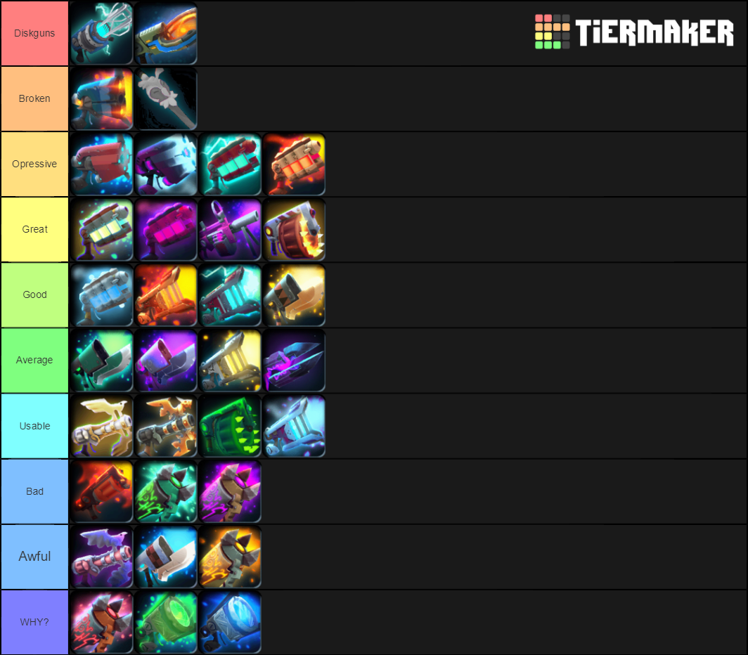 Spiral Knights Handguns Tier List Rankings) TierMaker
