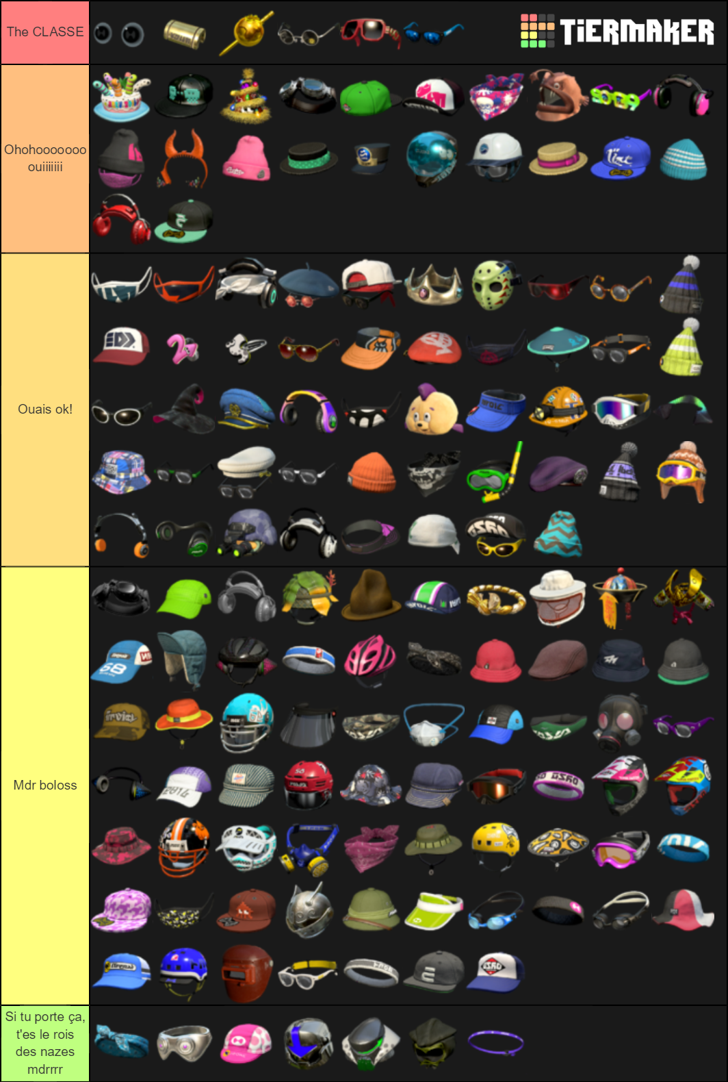 Splatoon 2 Headgear Tier List (Community Rankings) - TierMaker