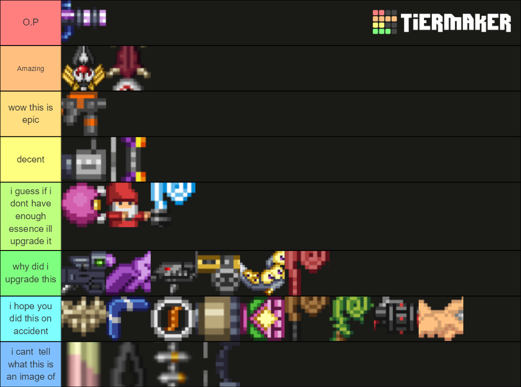 Starbound Chest/Reward Weapon Tier List Rankings) TierMaker