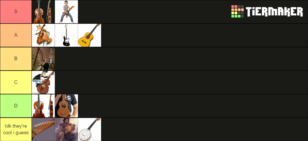 String Instrument Tier List Rankings) TierMaker