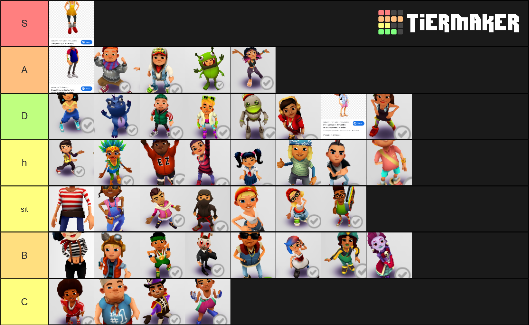 Subway Surfer Personagens Tier List (Community Rankings) - TierMaker