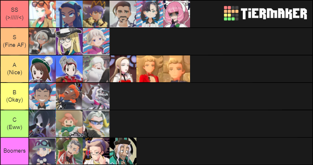 Sword and Shield True Waifu Tier List (Community Rankings) - TierMaker