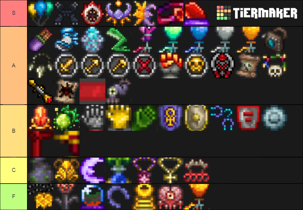 Terraria Accessories Tier List Rankings) TierMaker