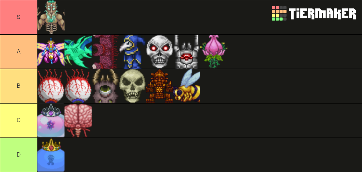 Terraria Boss Difficulty Tier List (Community Rankings) - TierMaker