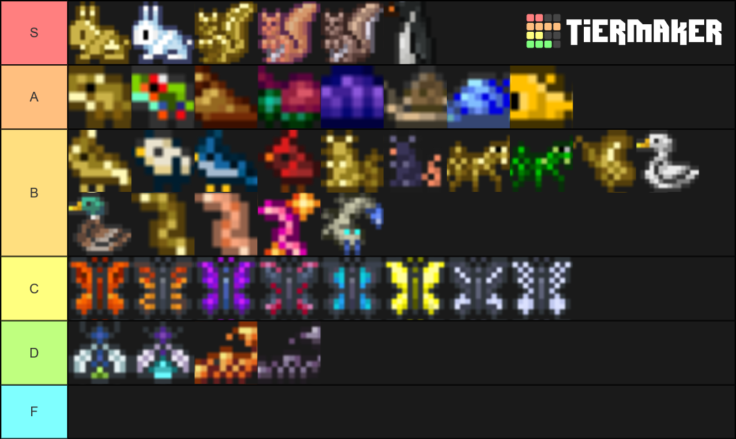 Terraria Critters Tier List Rankings) TierMaker