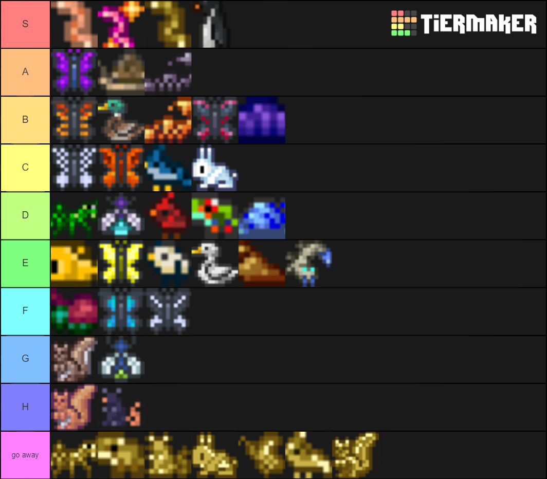 Terraria Critters Tier List Rankings) TierMaker