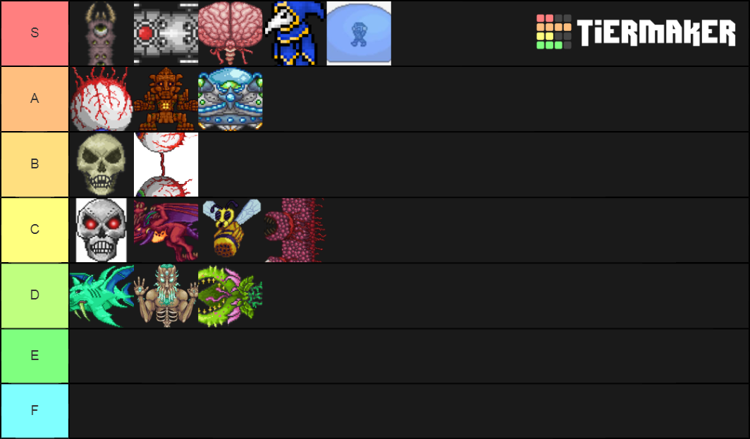 Terraria from easiest to hardest Tier List (Community Rankings) - TierMaker