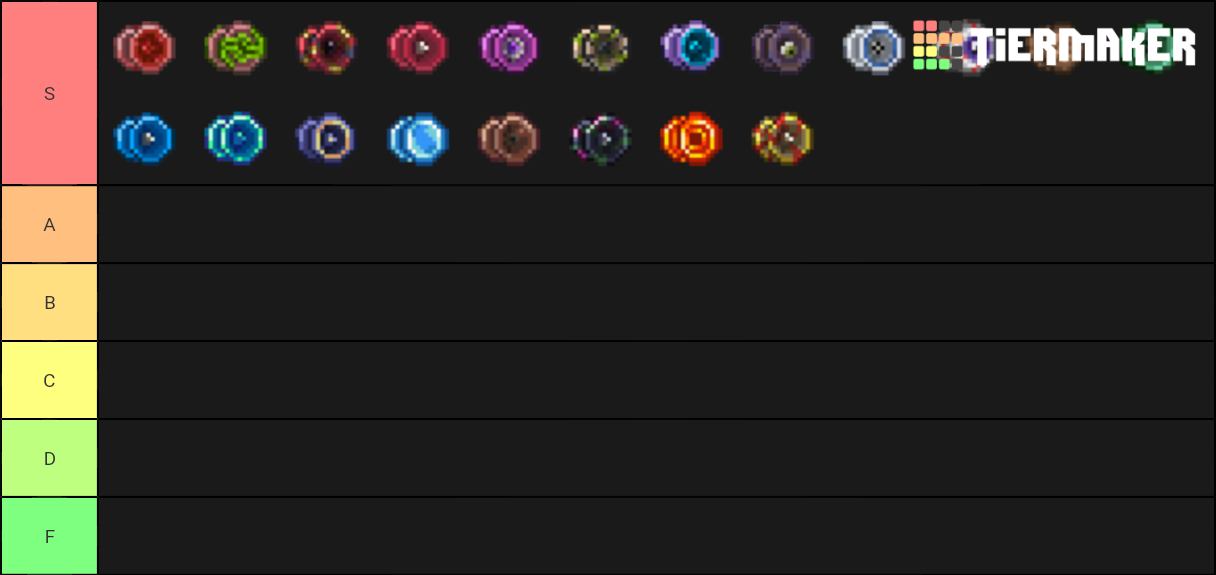 Terraria Yoyo Tiers Tier List Rankings) TierMaker