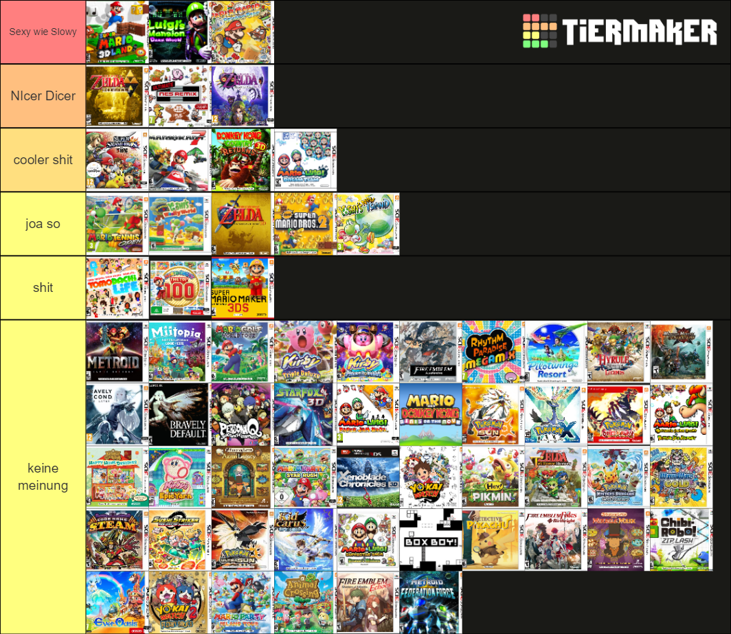 The best 3ds games tier list community rankings tiermaker