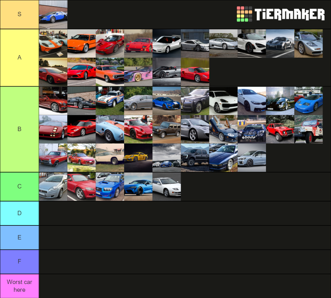 The Real Car Tier List (Community Rankings) - TierMaker