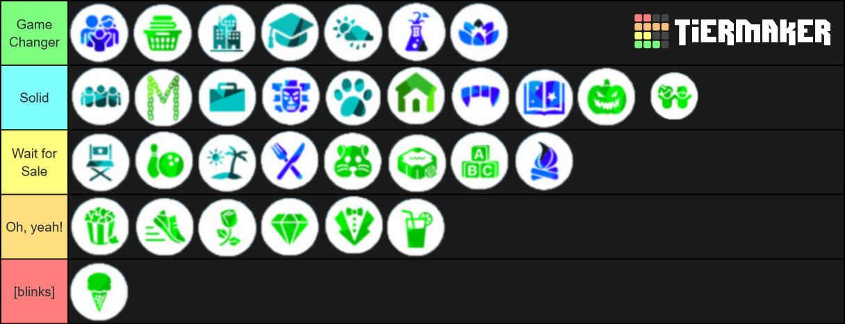 The Sims 4 Packs Tier List (Community Rankings) - TierMaker