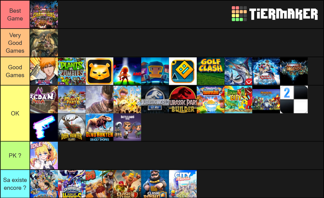 Mobiles Games Tier List (Community Rankings) - TierMaker