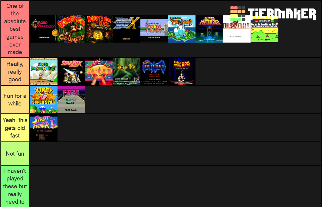 Top SNES Games Tier List (Community Rankings) - TierMaker