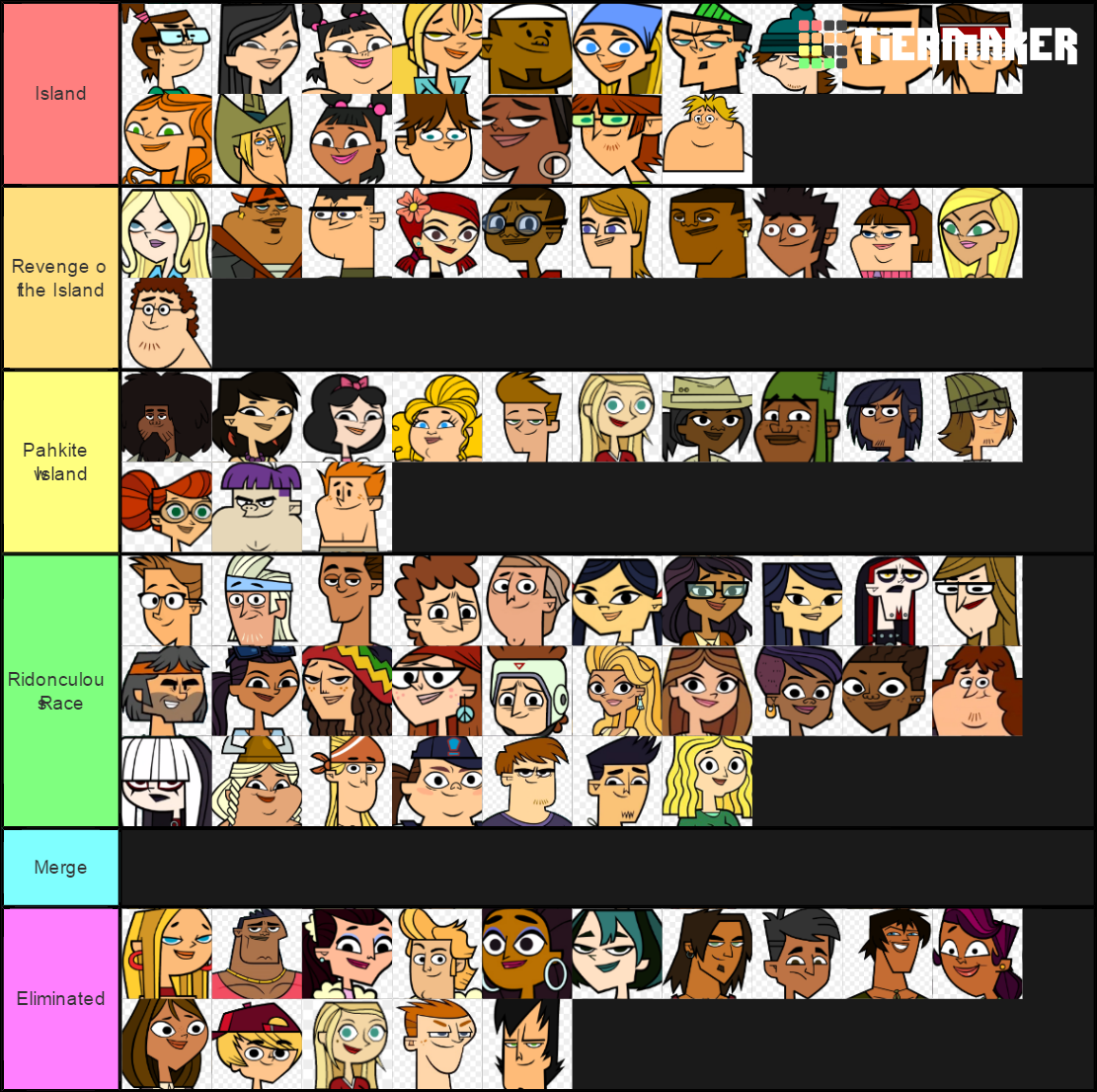 Total drama Revival .3 Tier List Rankings) TierMaker