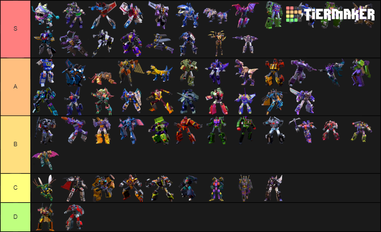 Transformers Earth Wars Decepticon edition Tier List