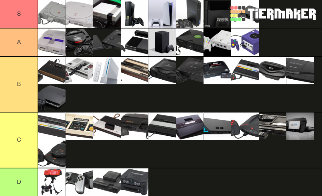 video game console Tier List Rankings) TierMaker