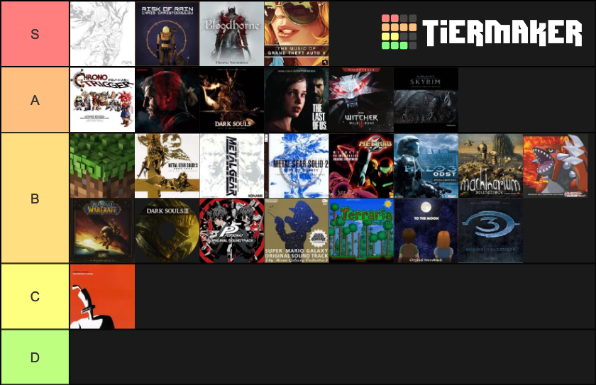 Video Game Soundtracks Tier List Rankings) TierMaker