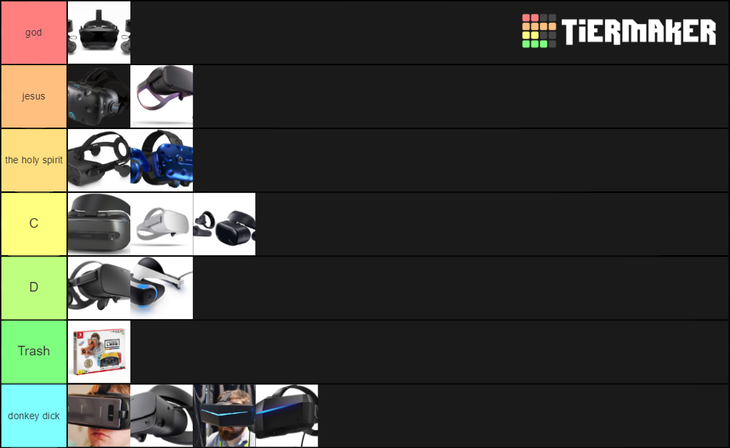 VR headsets Tier List Rankings) TierMaker