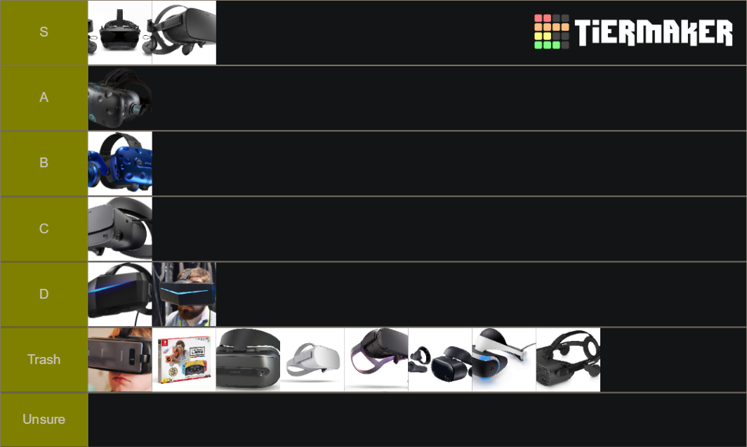 VR headsets Tier List (Community Rankings) - TierMaker