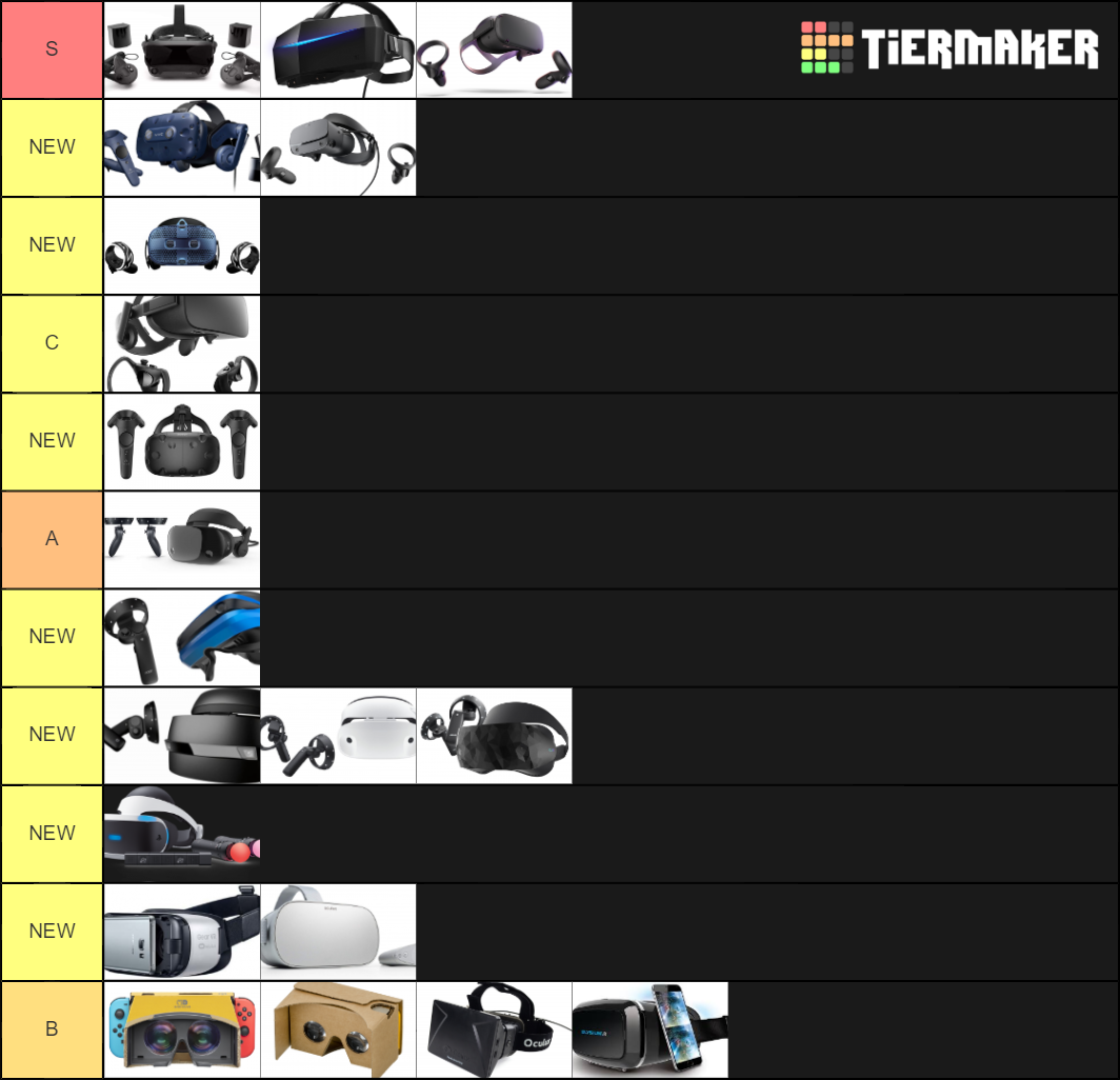 VR Headsets Tier List Rankings) TierMaker
