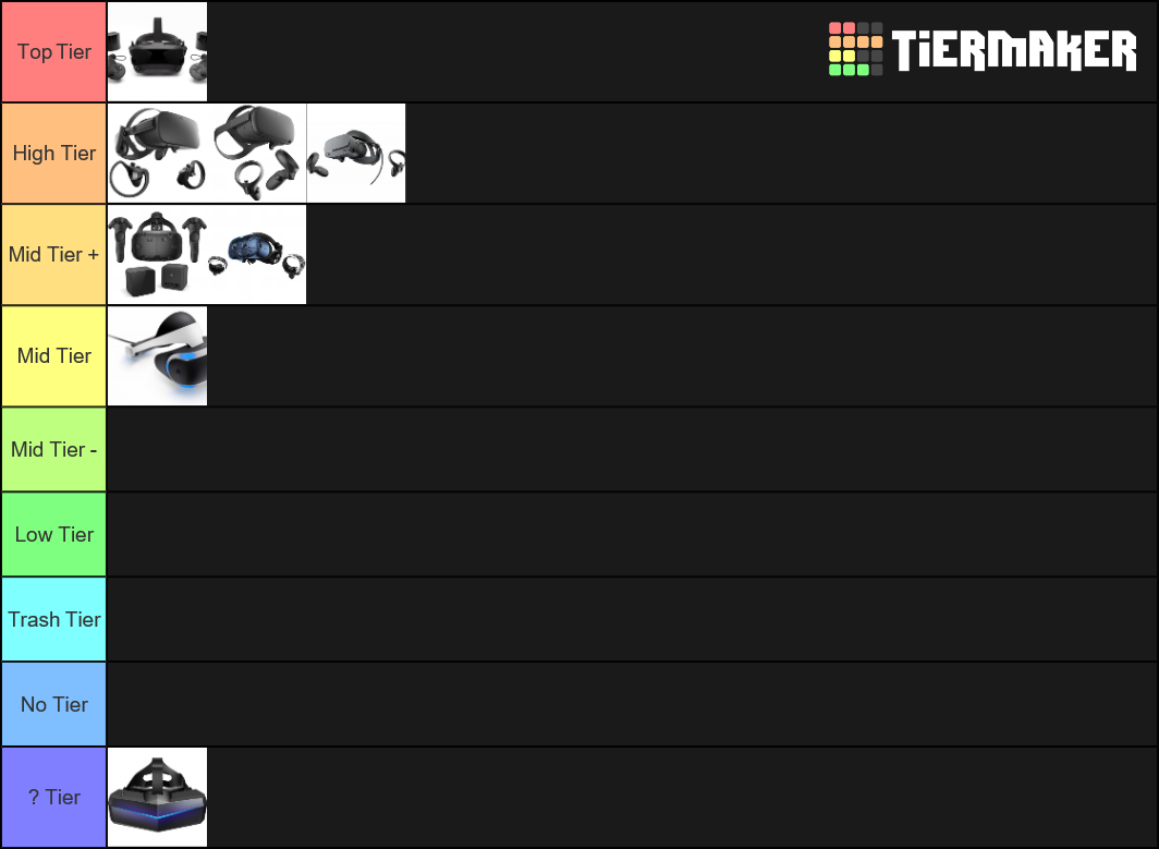 Virtual Reality Headsets (VR) Tier List Rankings) TierMaker