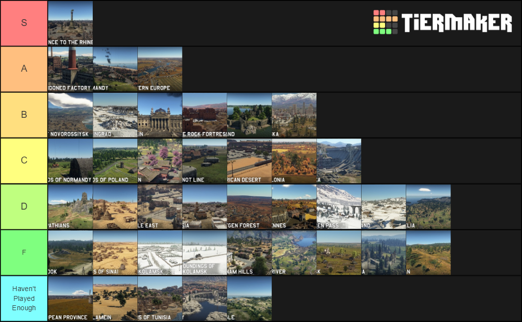 War Thunder Ground Forces Maps Tier List (Community Rankings) - TierMaker