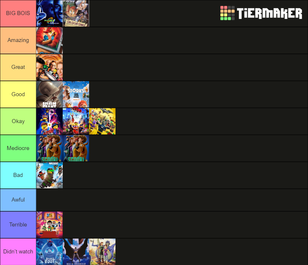 Warner Bros Animation Films Rankings Tier List (Community Rankings ...