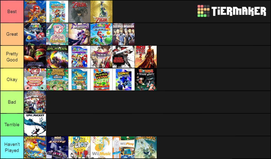 Wii Games Tier List Rankings) TierMaker