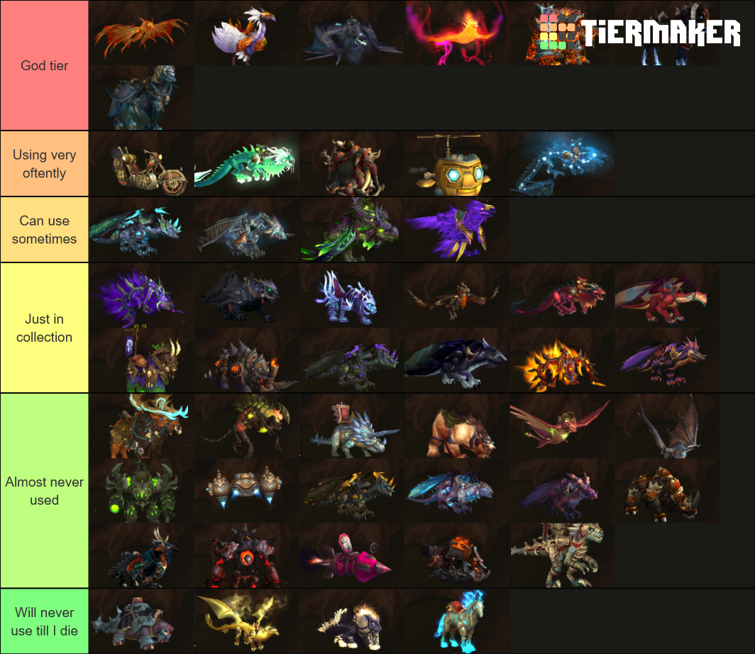 wow popular mounts Tier List (Community Rankings) - TierMaker