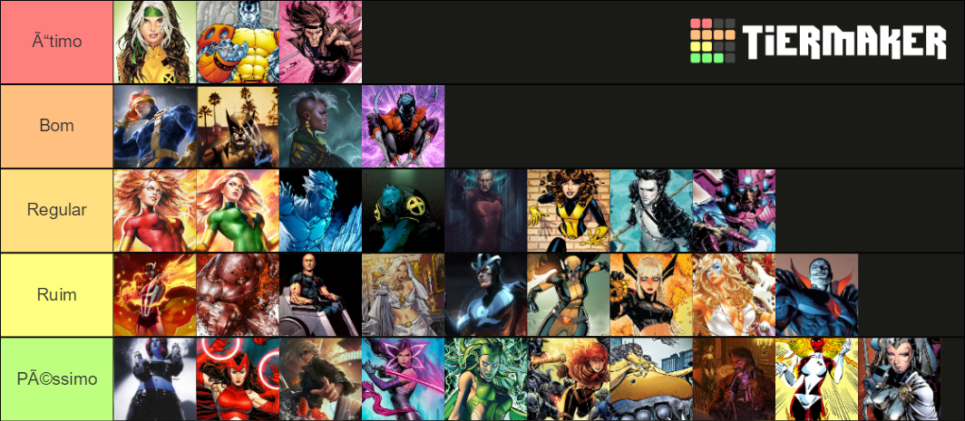 X-Men: Characters (Personagens) Tier List (Community Rankings) - TierMaker