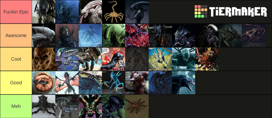 Xenomorph Alien Variants Tier List (Community Rankings) - TierMaker