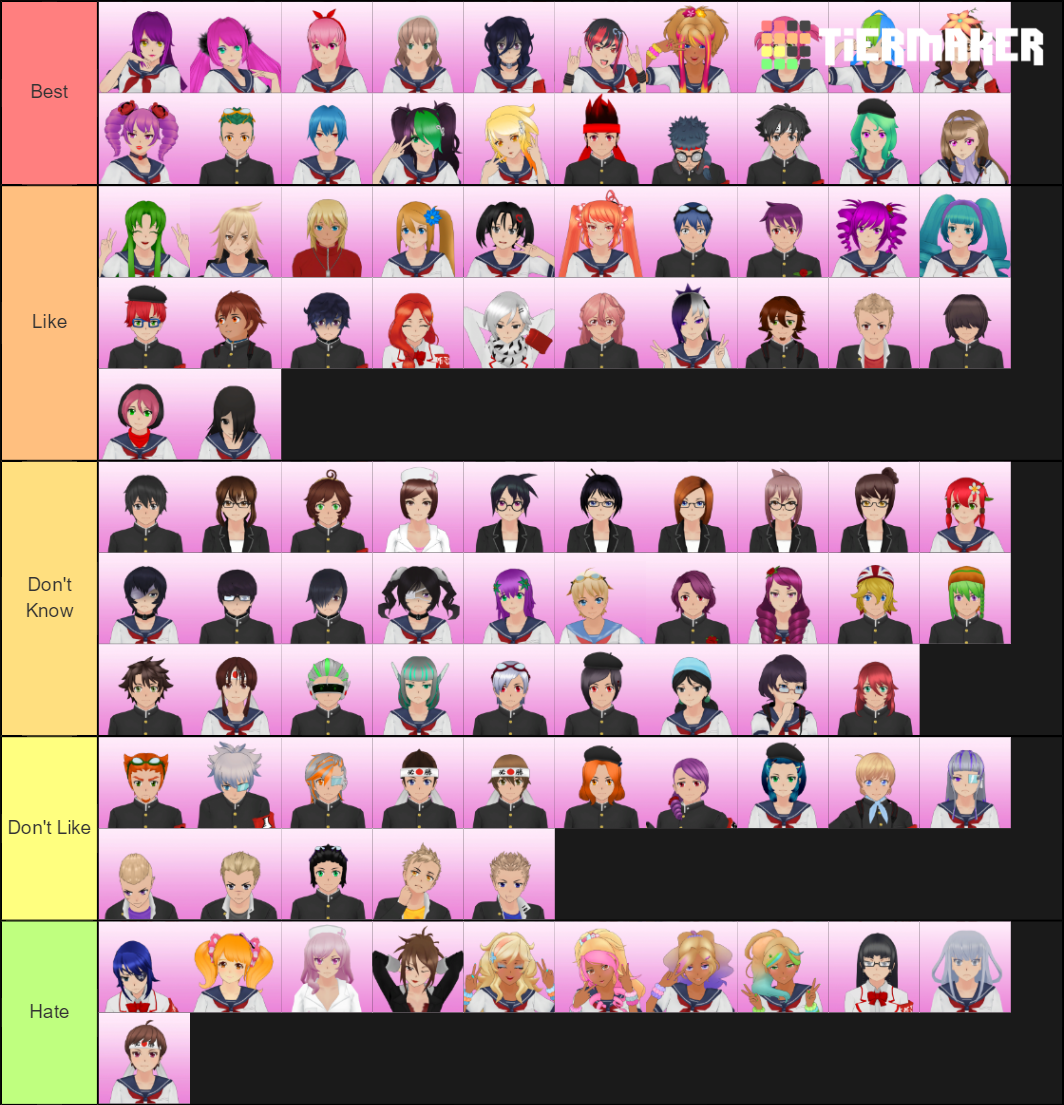 Yandere Simulator Students/Teachers Tier List (Community Rankings ...