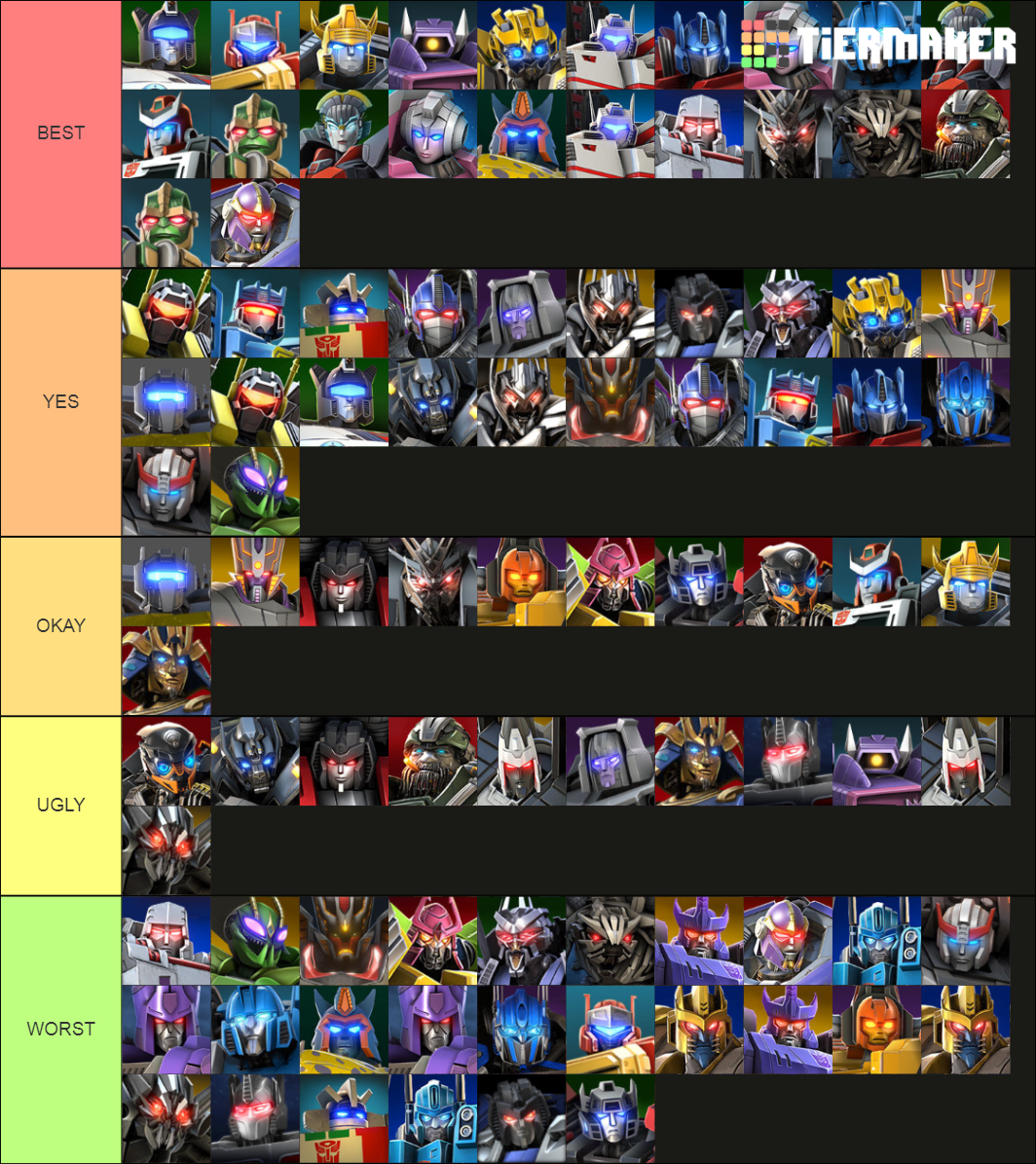 Transformers To Fight Bots Tier List Rankings) TierMaker