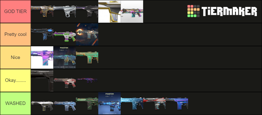 valorant phantom skins APRIL 2021 EDITION (21 SKINS) Tier List ...