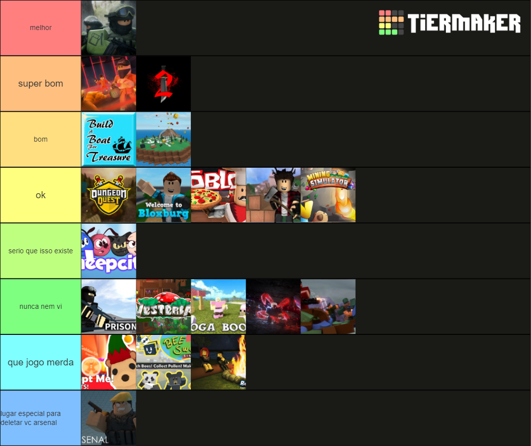 MELHORES JOGOS DO ROBLOX Tier List (Community Rankings) - TierMaker