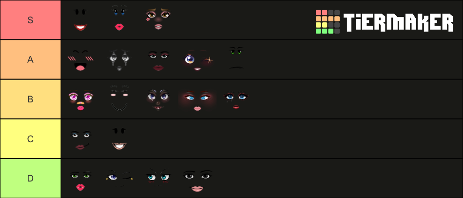 Roblox Model Faces Tier List Community Rankings Tiermaker