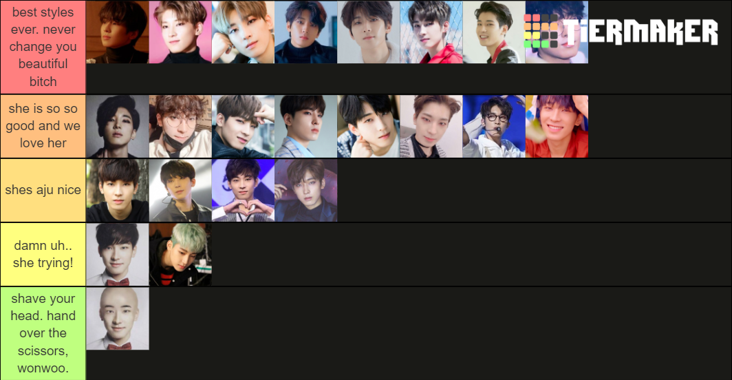 seventeen wonwoo hair Tier List Rankings) TierMaker