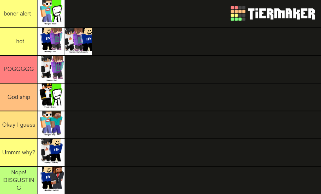 Dream SMP ships Tier List (Community Rankings) - TierMaker