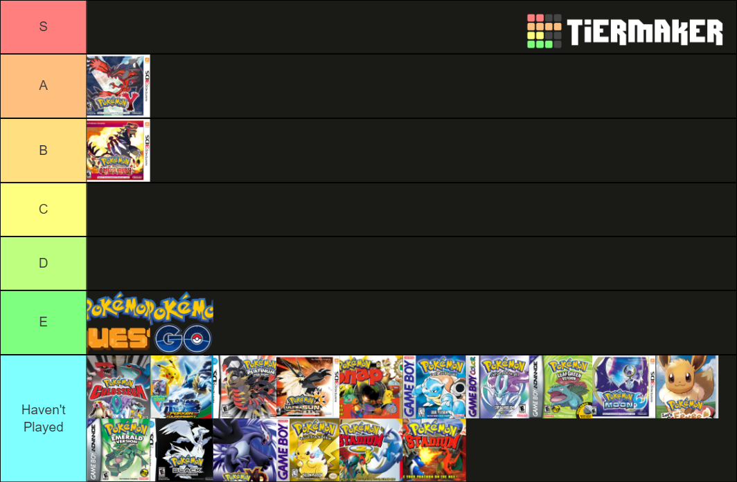 Pokemon Games Tier List Community Rankings TierMaker