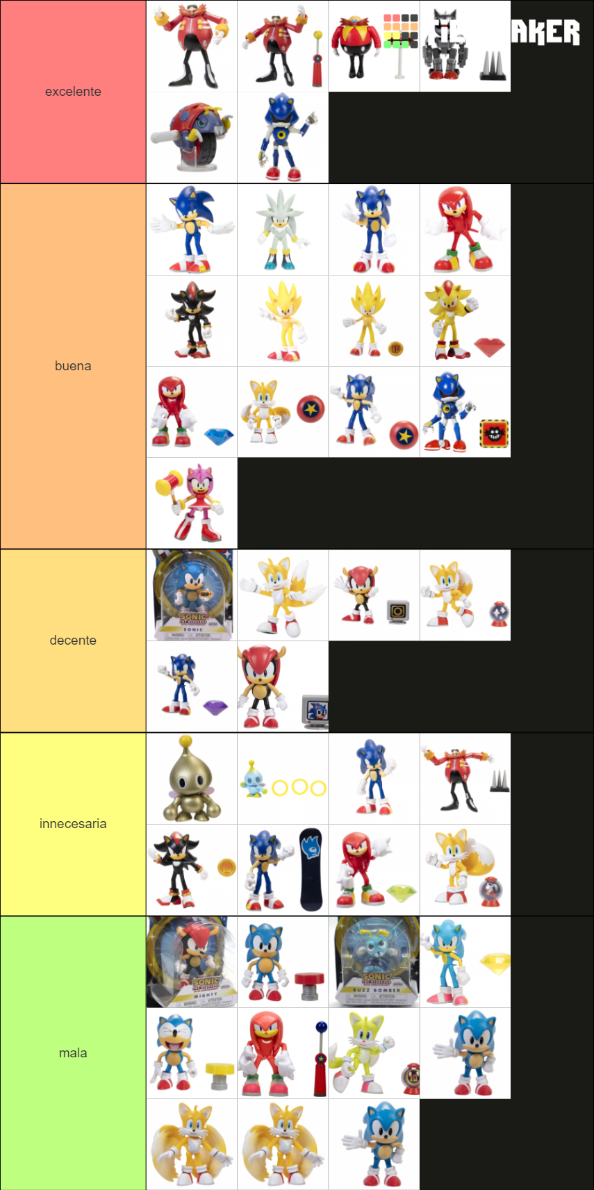 Sonic Jakks Pacific Action Figures Tier List Community Rankings TierMaker