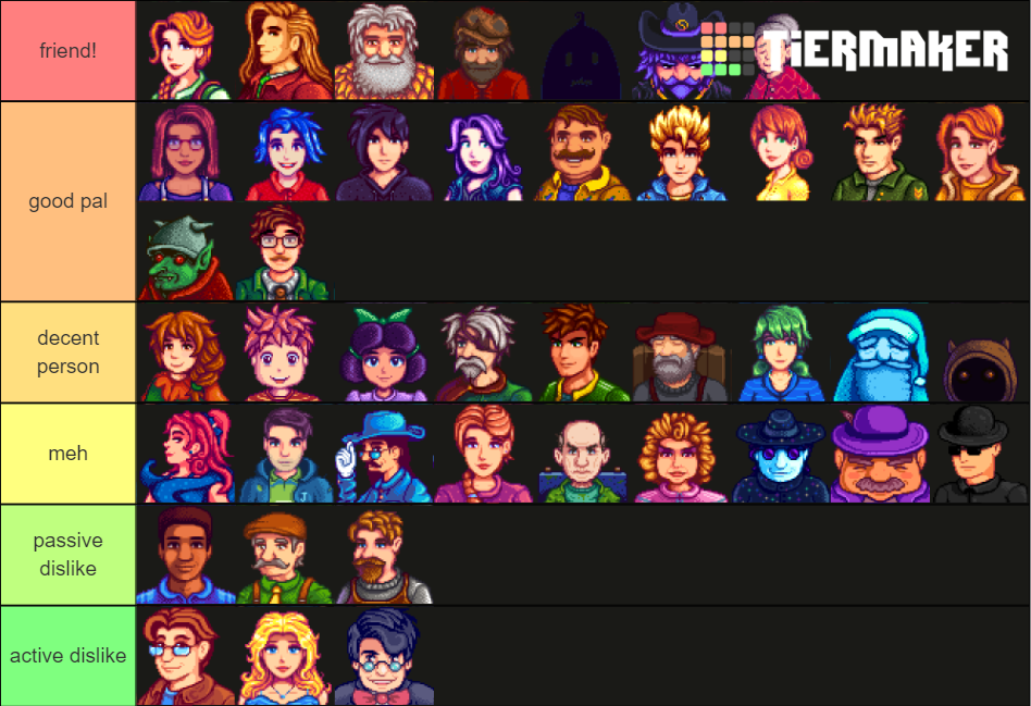 TTT > Stardew Valley Characters Tier List (Community Rankings) - TierMaker