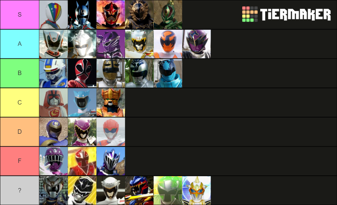 Super Sentai Power Rangers Extra Colors Extra Heroes Tier List Community Rankings TierMaker