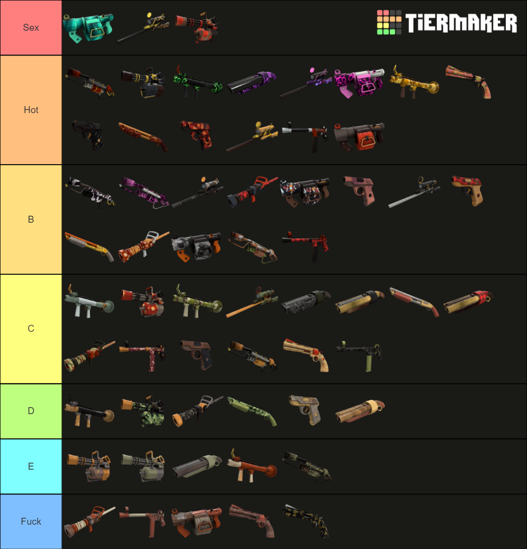 TF2 Weapon Skins Tier List (Community Rankings) - TierMaker