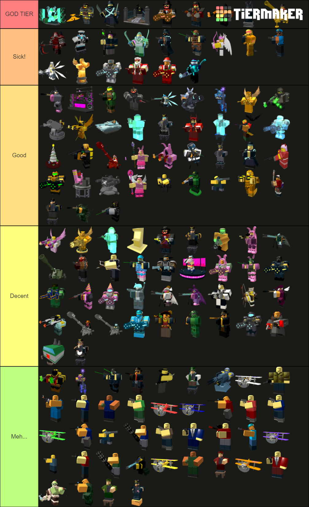 SKINS ON TDS YOO! Tier List (Community Rankings) - TierMaker