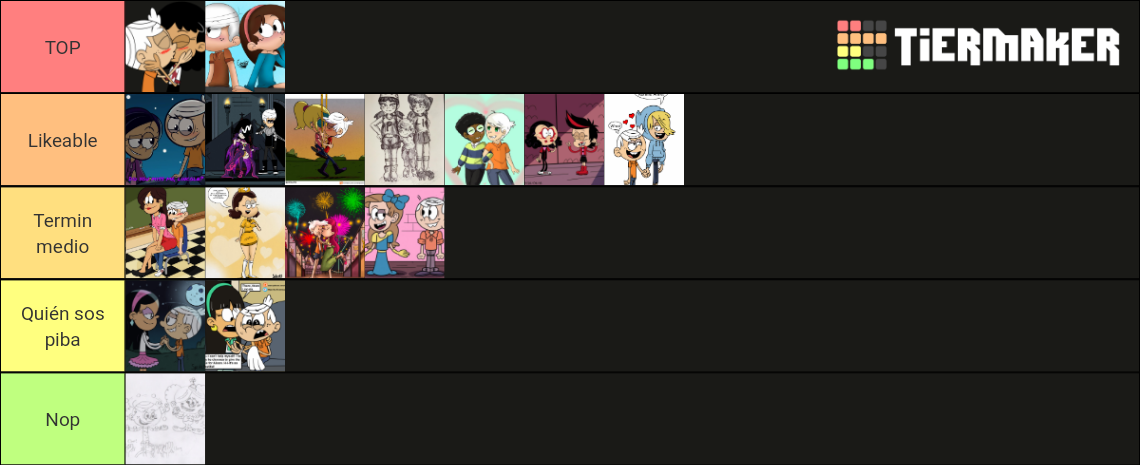 Lincoln Loud Ships Tier List (Community Rankings) - TierMaker