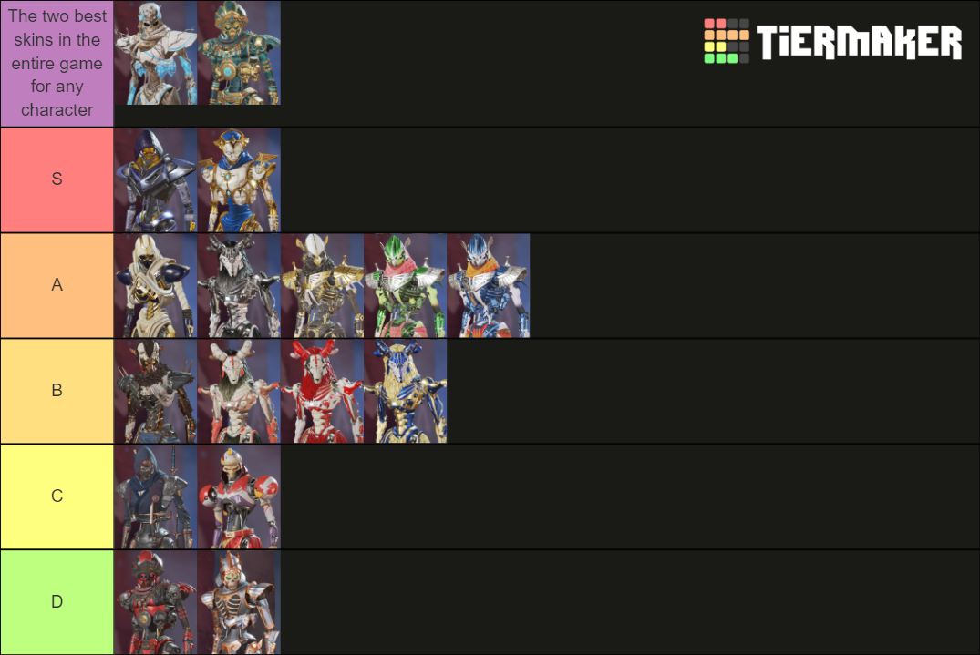 Apex Legends Revenant skins Tier List (Community Rankings) - TierMaker