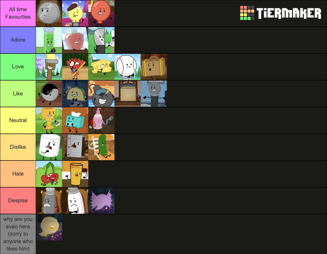 Inanimate Insanity (1 and 2) Tier List (Community Rankings) - TierMaker