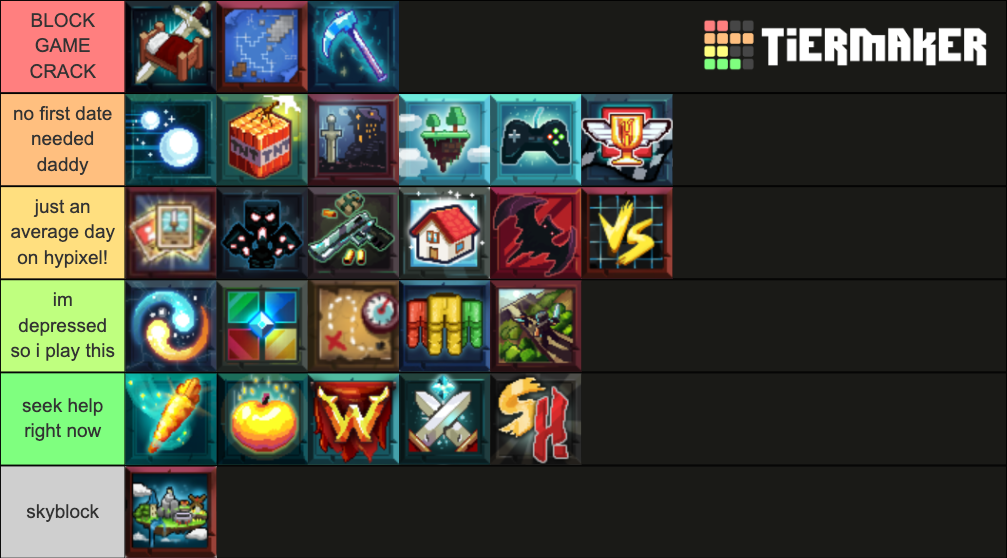 Hypixel Games (2020) Tier List Rankings) TierMaker